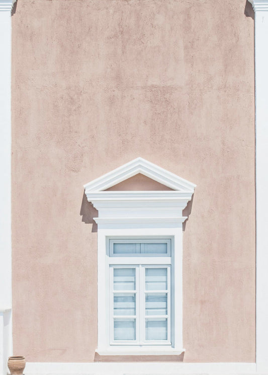 Roze muur en fronton | Poster