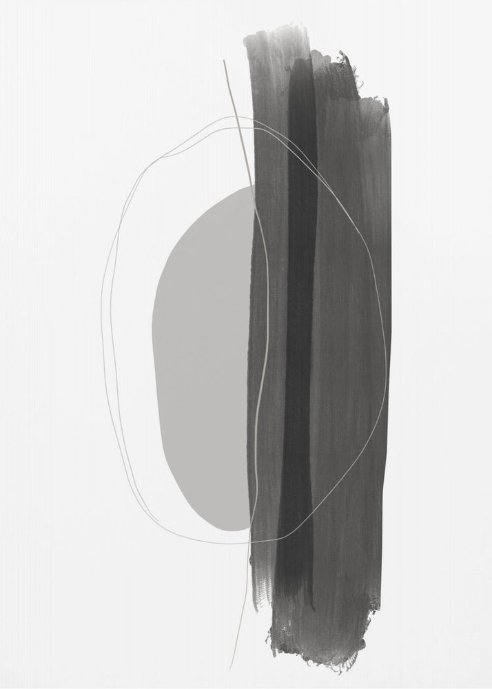 Monochrome penseelstreken | Canvas