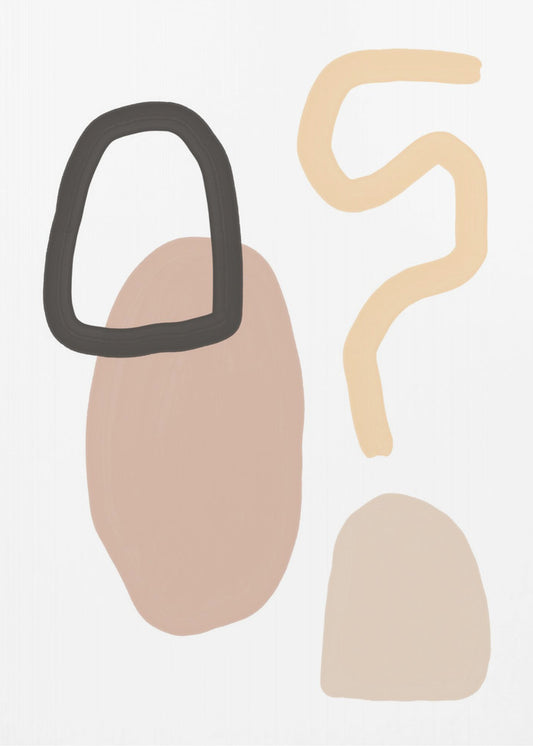 Minimalistische vormen en aardse tinten | Canvas