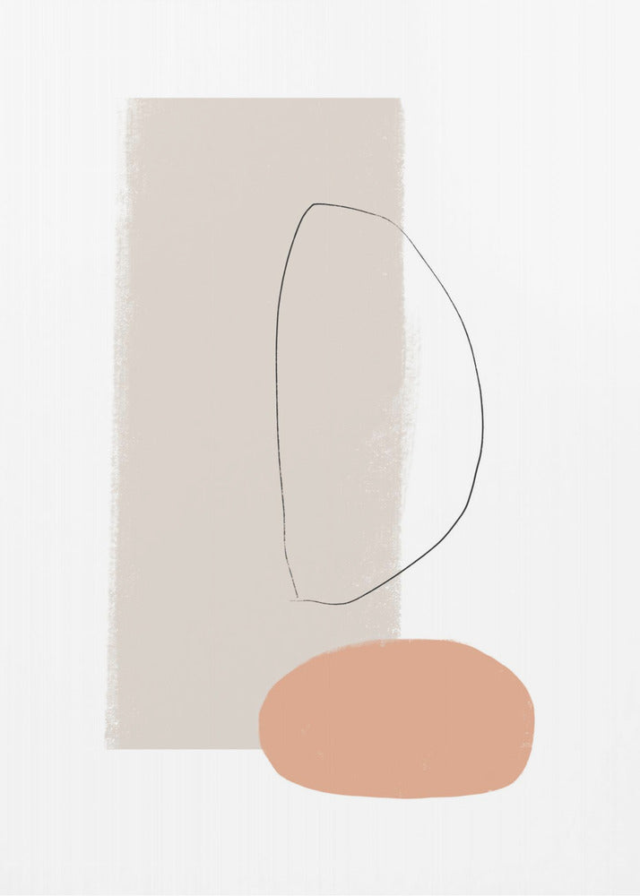 Eenvoudige vormen en zachte kleuren | Canvas
