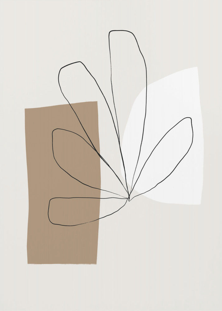 Abstracte bladlijnen | Canvas