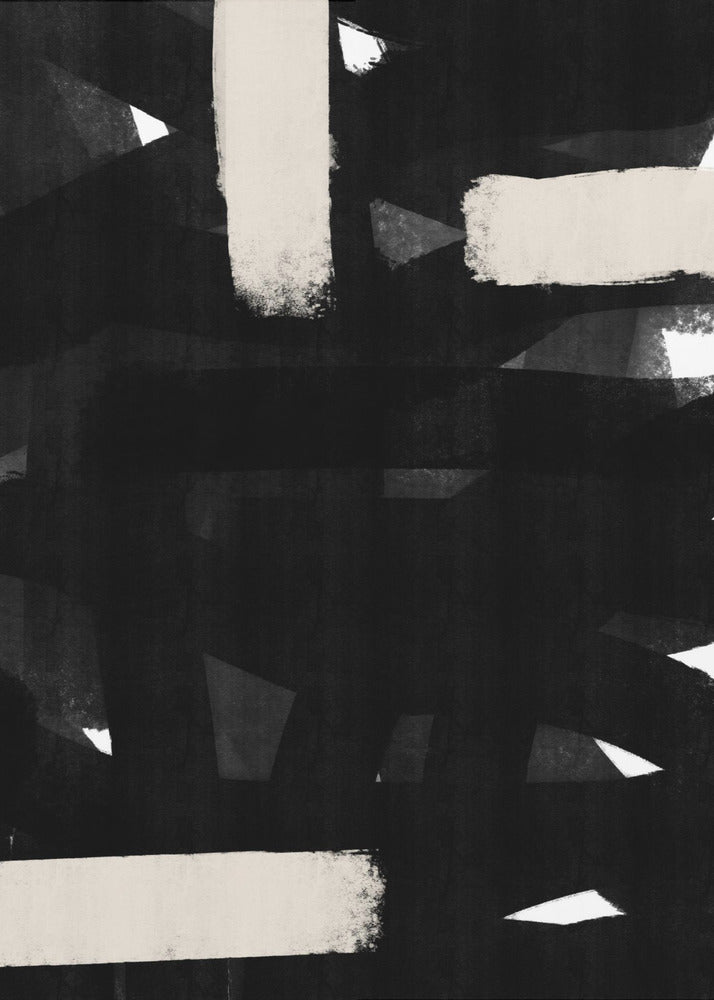Monochrome penseelstreken | Canvas