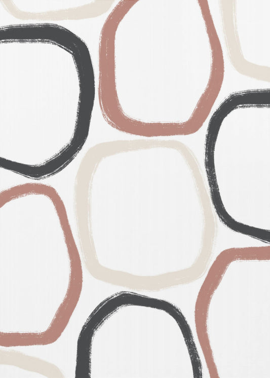 Circles in Black Beige and Rust | Poster