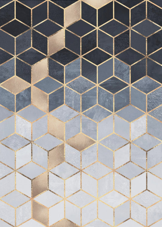 Zachte blauwe gradiëntkubussen | Canvas