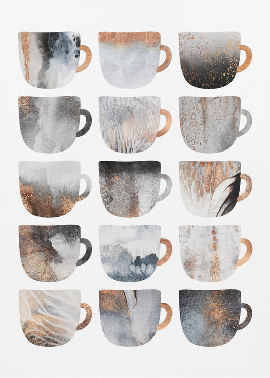 Dromerige koffiekopjes | Canvas