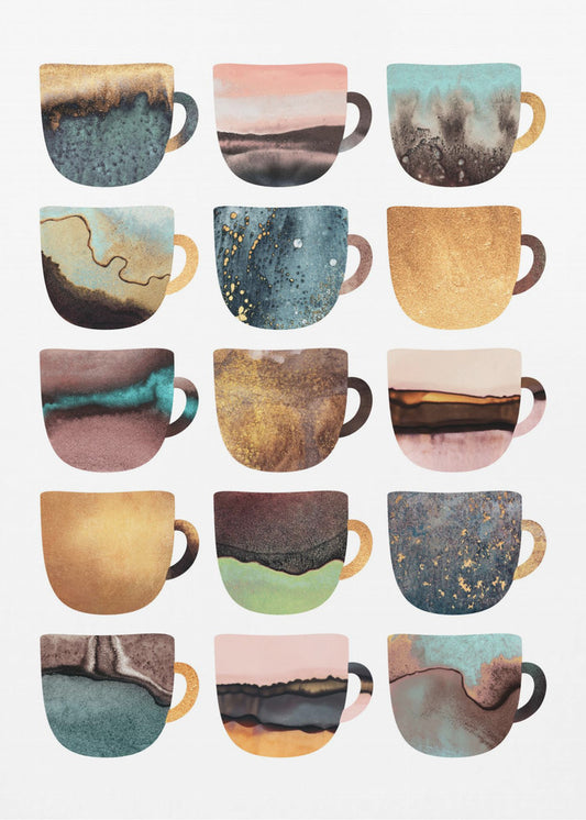 Aardse koffiekopjes | Canvas
