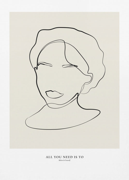 Modern female line art | Canvas