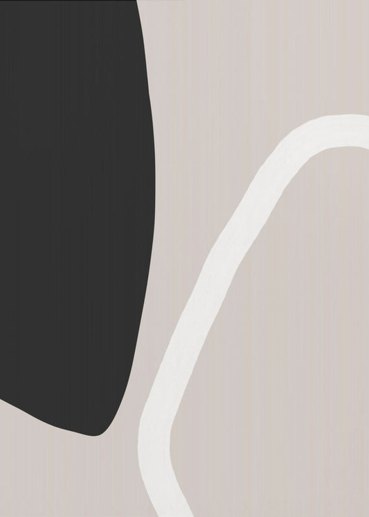 Bold Black Shapes and a White Line | Poster