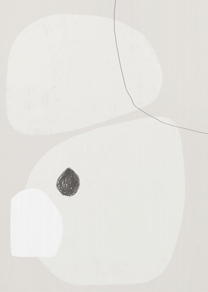 Minimalistische beige en witte geometrische vormen | Canvas
