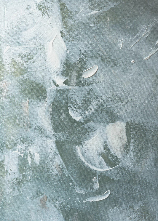 Groen en wit acryl | Canvas