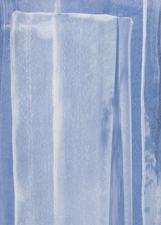 Blauw met verticale penseelstreken | Canvas