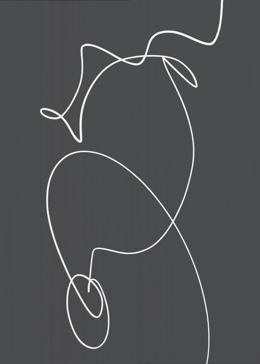 White Squiggle On A Dark Background | Canvas