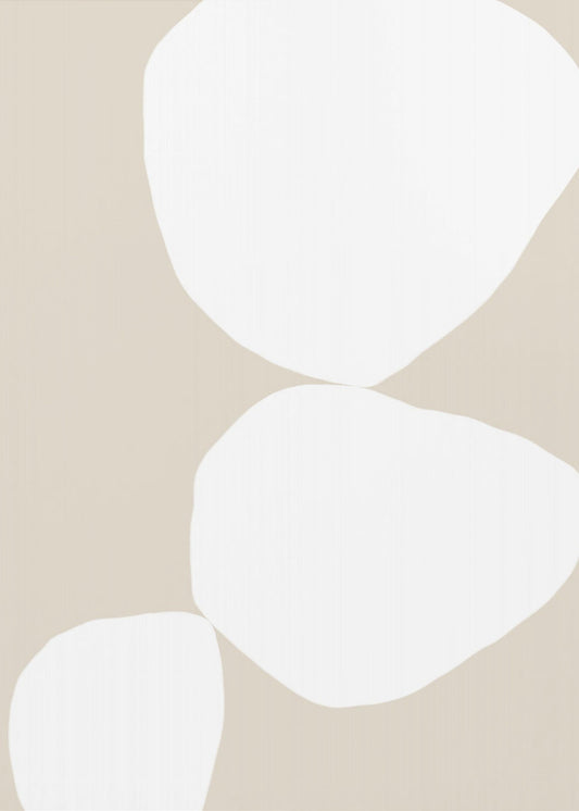 Drie witte organische vormen | Poster