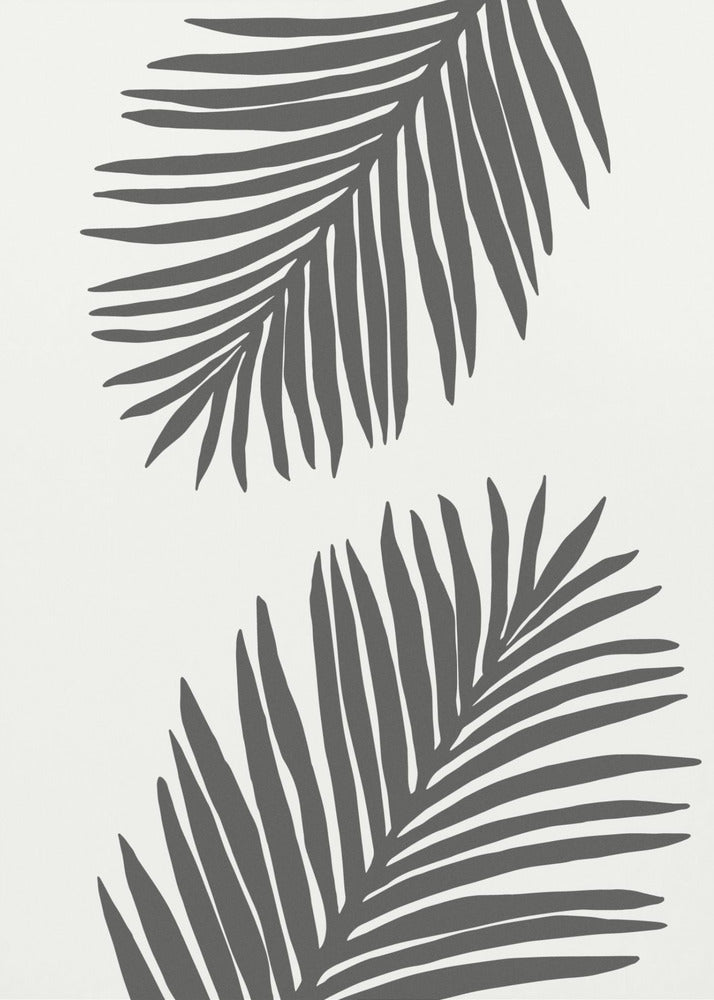 PALMBLAD 12 GRAFIETGRIJS | Canvas