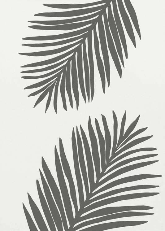 PALMBLAD 12 GRAFIETGRIJS | Canvas