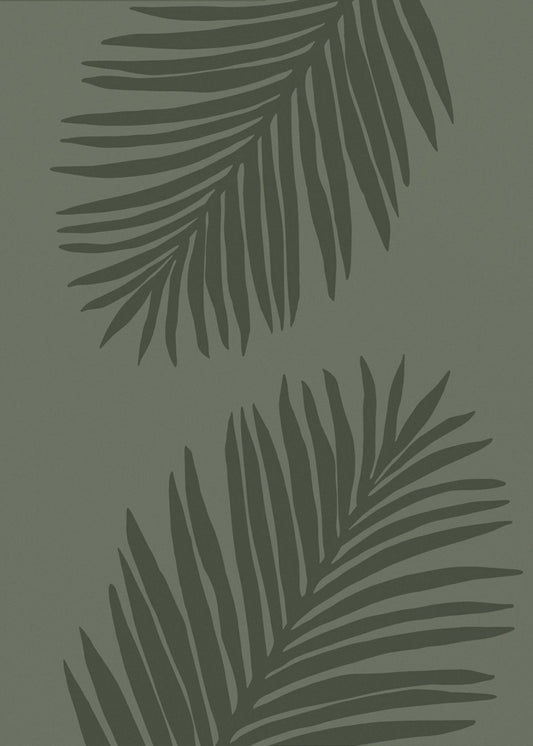 PALM LEAF 05 HELEMAAL GROEN | Canvas