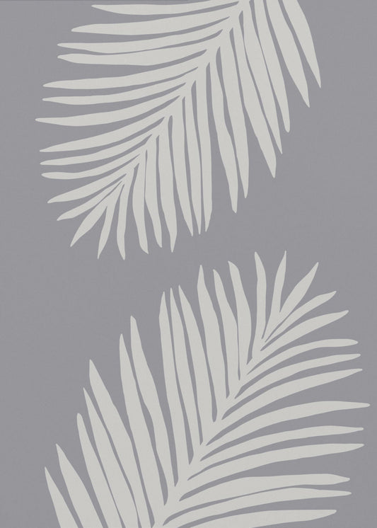PALMBLAD 03 MEDIUM GRIJS | Canvas