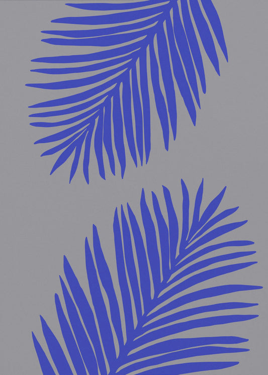 PALMBLAD 02 ZACHT GRIJS | Canvas
