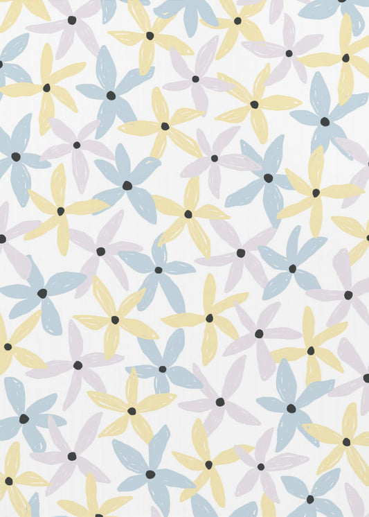 Kleurrijke speelse bloemen | Canvas