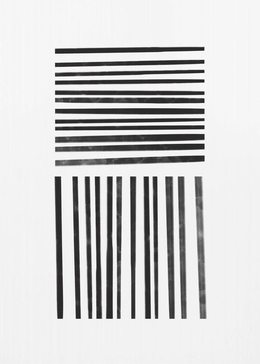 Parallelle zwarte lijnen | Canvas