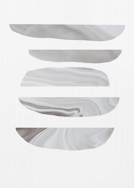 Minimalistische marmerpatronen in neutrale kleuren | Poster