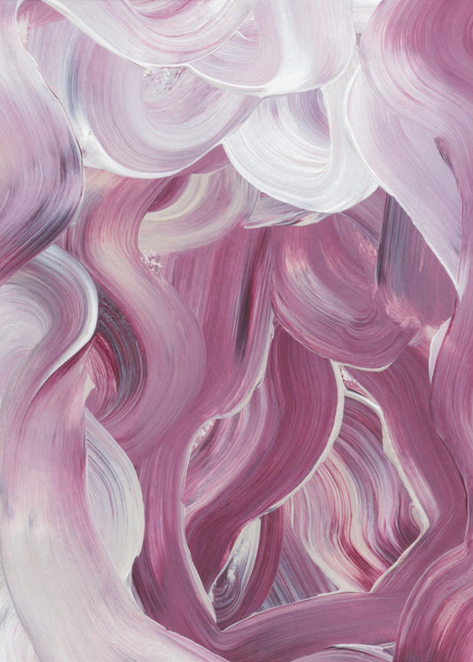 Expressieve roze en witte penseelstreken | Poster