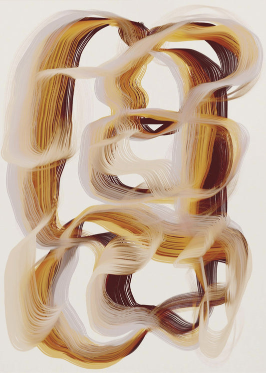 Vloeiende Amber Paden | Poster
