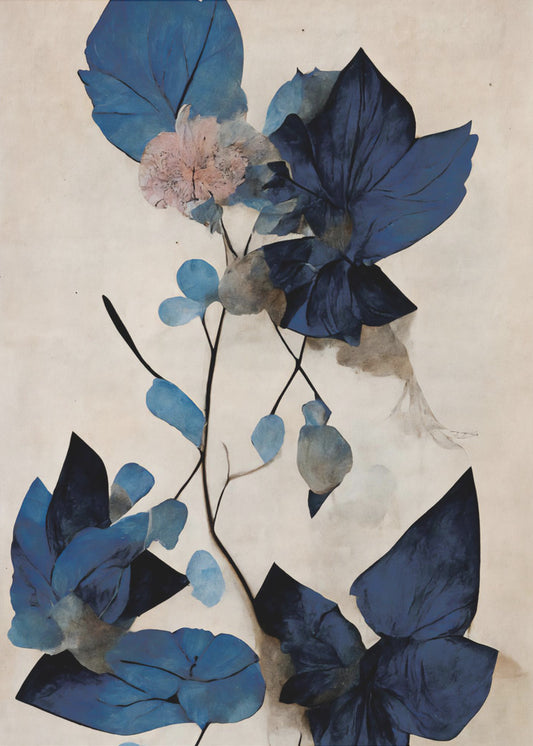 Blauwe droge bloemen | Canvas
