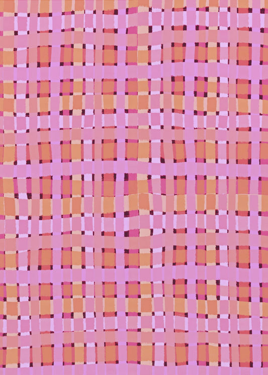 Vervormde roze lijnen | Canvas