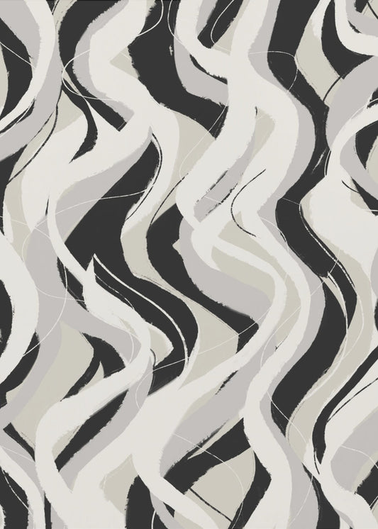 Gebogen monochrome golven | Poster