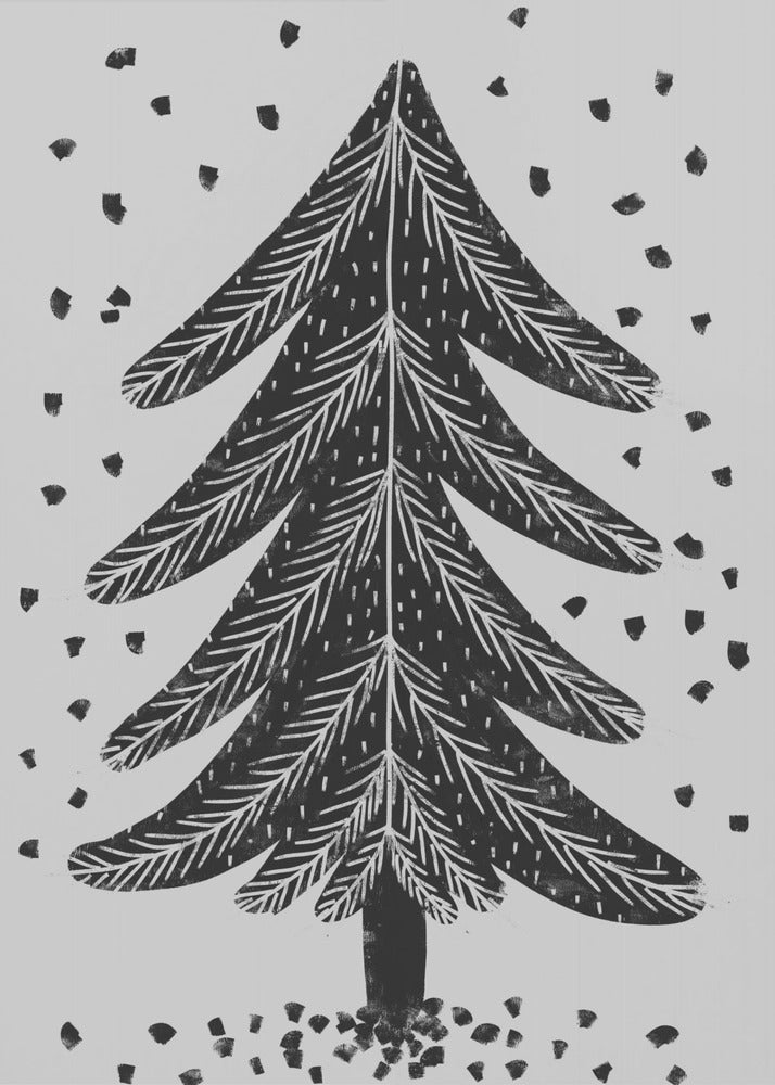 Monochroom Pinefall | Canvas