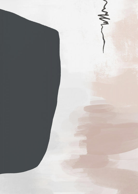 Minimalistische, gedurfde zwarte vormen | Canvas