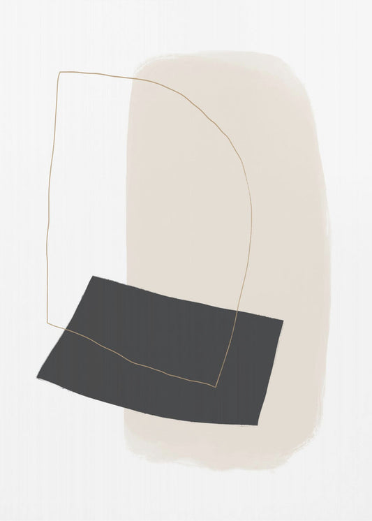 Geometrische vormen en eenvoudige lijnen in neutrale tinten | Canvas