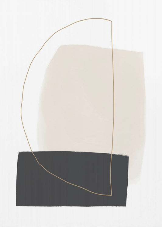 Geometrische vormen in zwart-, wit- en beigetinten | Canvas