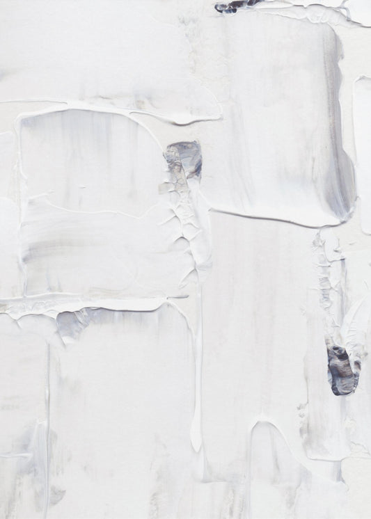 Expressionistische witte en grijze penseelstreken | Poster