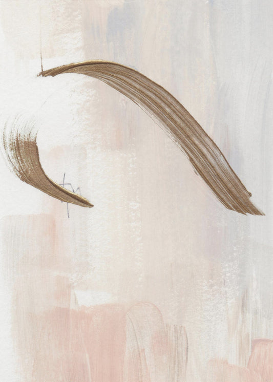 Elegante penseelstreken in aardse tinten | Poster