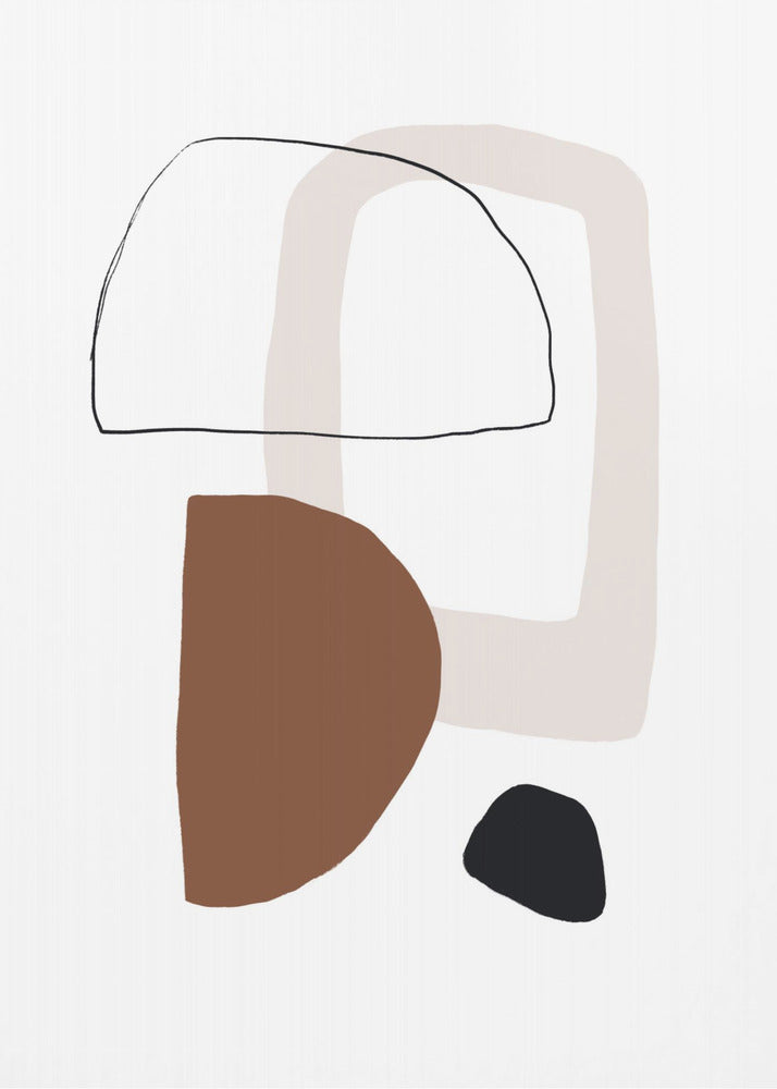 Minimalistische geometrische vormen in aardse tinten | Poster