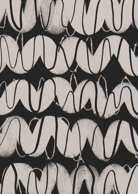 Monochrome golven | Canvas