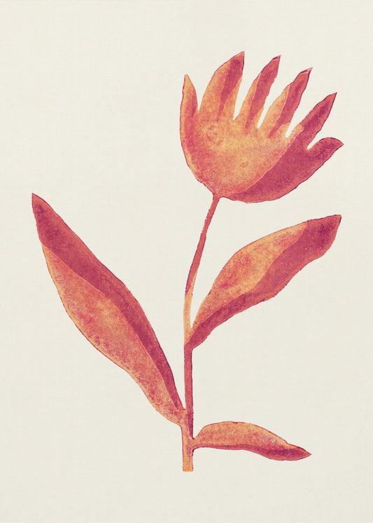 Linosnede Bloem / Viva Magenta | Poster