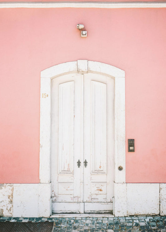 De witte deur Lissabon | Canvas