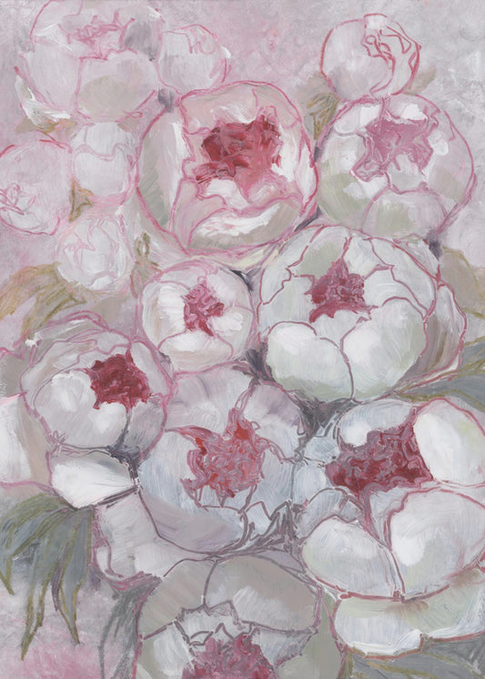 Nuria boeket van pioenrozen in roze | Canvas
