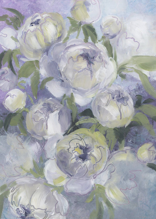 Droevige schilderachtige bloemen in violet | Canvas