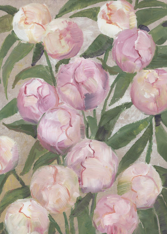 Valenty schilderachtige pioenrozen | Canvas
