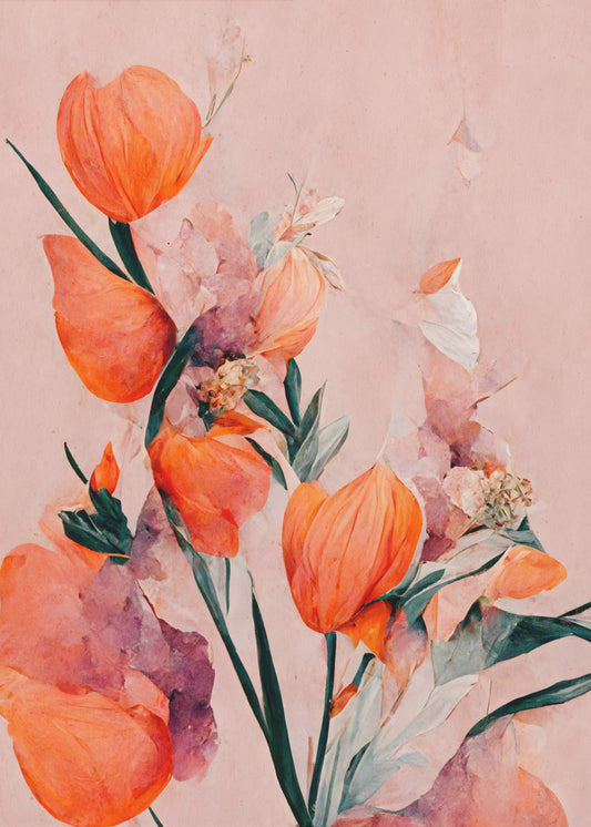 Bloemblaadjes en elegantie | Canvas
