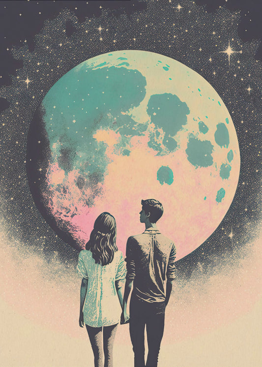 Lunar Lovers&#039; Journey | Canvas
