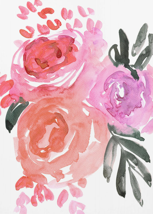 Maeko losse aquarel bloemen I | Canvas