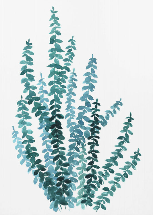 Aquarel eucalyptustak in blauwgroen | Canvas