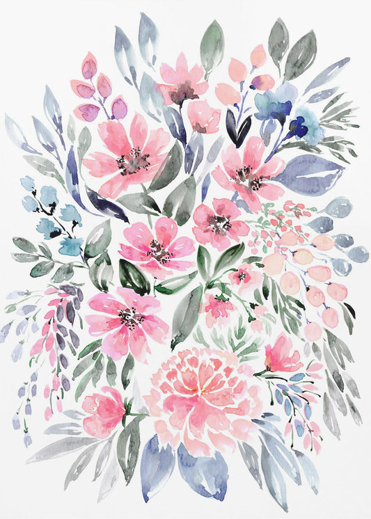 Clara aquarelboeket | Canvas