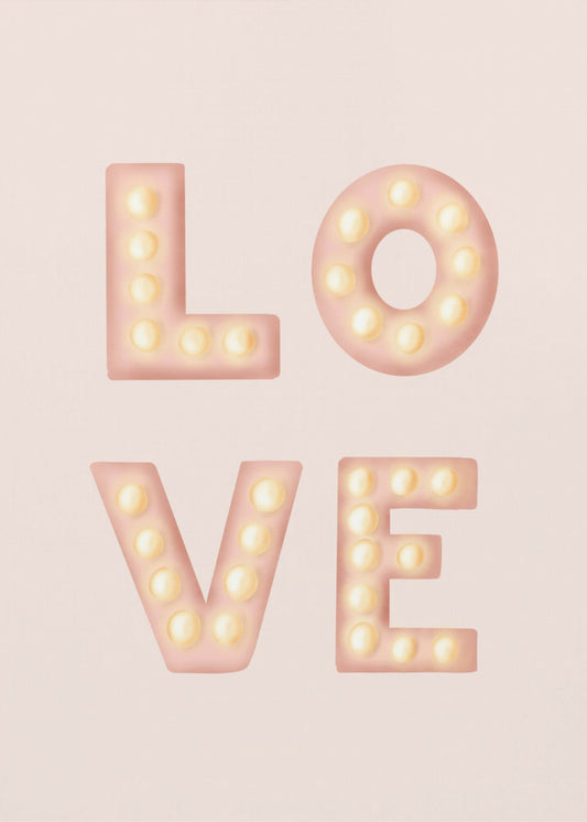 LOVE Lichtletters Roze | Poster