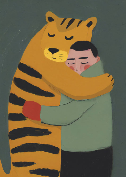 De zachte knuffel van de tijger | Canvas